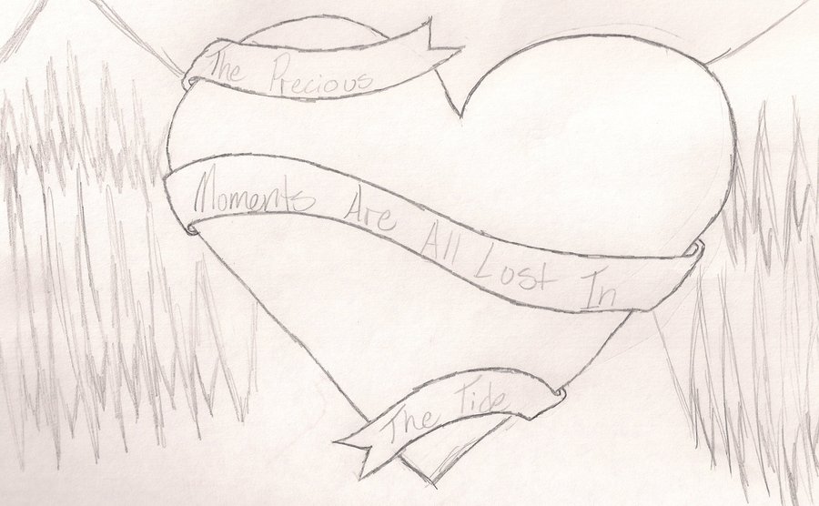 900x556 Huge Collection Of 'heart With A Ribbon Drawing' Download More - Heart With Ribbon Drawing