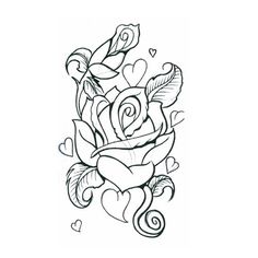 236x236 Hearts And Roses And Stars Drawings - Heart With Roses Drawing