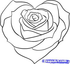 236x216 How To Draw A Rose From A Heart Roses Drawings, Art, Drawing - Heart With Roses Drawing