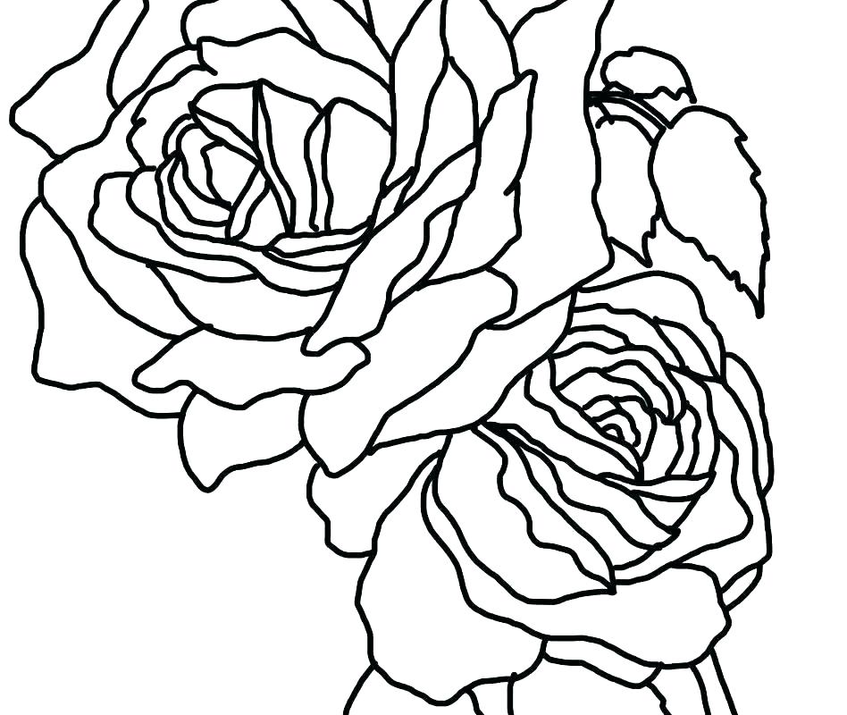 948x800 Coloring Pages Hearts And Roses Of Heart Rose Colouring Print - Heart With Roses Drawing