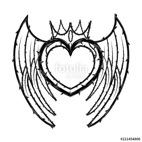500x500 Heart Crown Shape Of Thorns Vector Stock Image And Royalty Free - Heart With Thorns Drawing