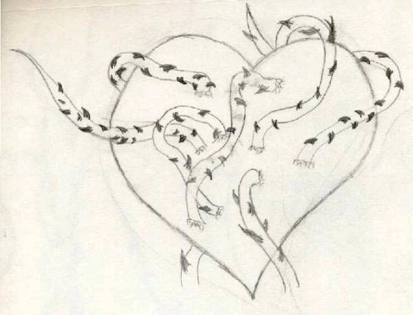 600x458 Heart Of Thorns - Heart With Thorns Drawing