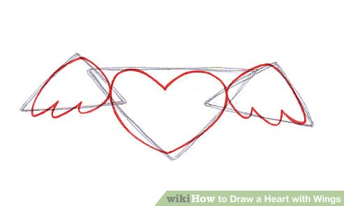 493x295 Ways To Draw A Heart With Wings - Heart With Wings Drawing