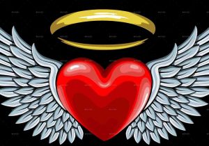 300x210 Wing Pendant Necklace Rhblingjewelrycom Sterling Angel Heart - Heart With Wings Drawing