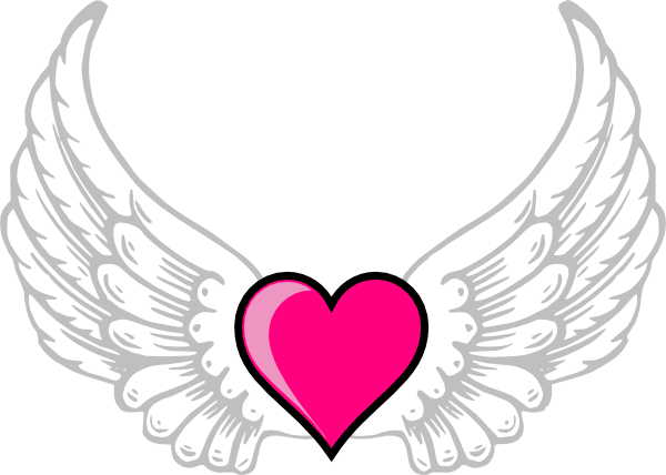 600x428 Collection Of Free Wings Drawing Love Heart Download On Ui Ex - Heart With Wings Drawing