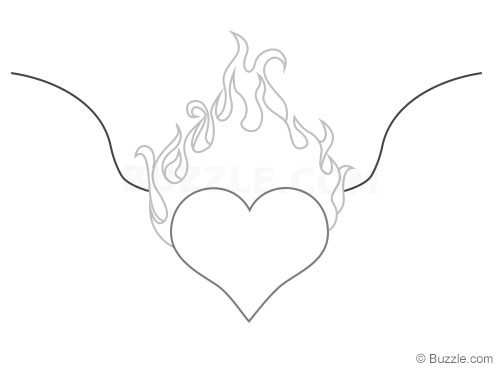 500x370 Easy Instructions To Draw A Heart - Heart With Wings Drawing