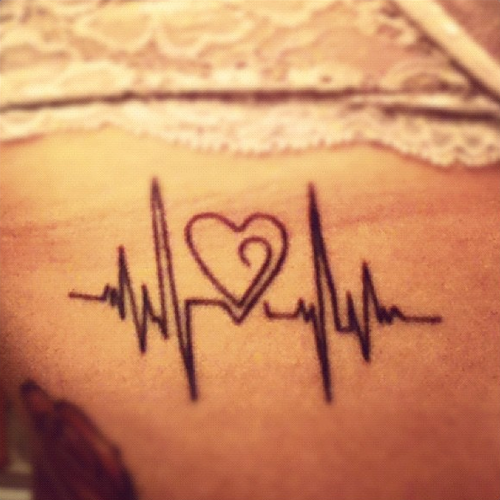 500x500 little tattoo of a heartbeat drawing a heart on one of our - Heartbeat Drawing