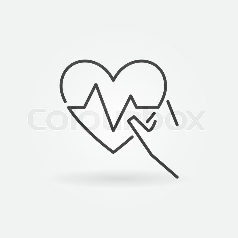 800x800 Hand Holding Heartbeat Vector Minimal Stock Vector Colourbox - Heartbeat Line Drawing