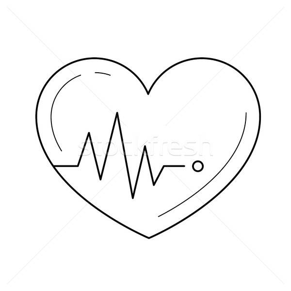600x600 Heartbeat Line Icon Vector Illustration Andrei Krauchuk - Heartbeat Line Drawing
