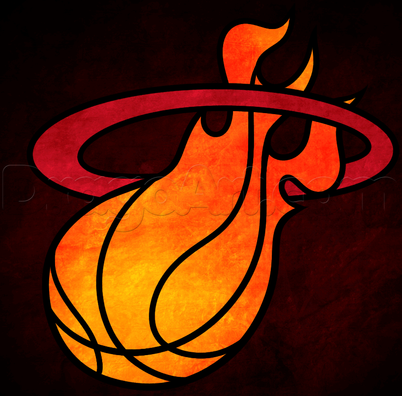818x805 how to draw miami heat, step - Heat Drawing