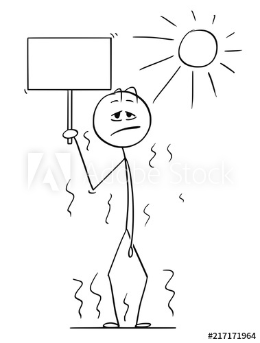 379x500 Cartoon Stick Drawing Conceptual Illustration Of Man Standing - Heat Drawing