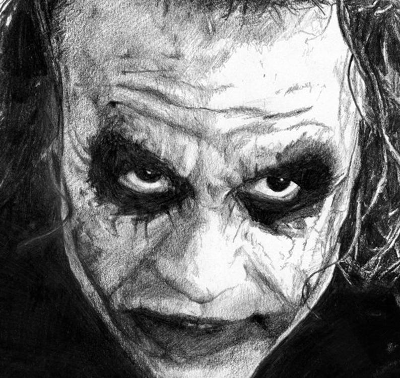 Heath Ledger Joker Drawing at PaintingValley.com | Explore collection ...