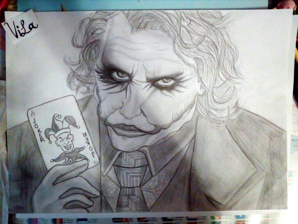 1024x768 joker drawing - Heath Ledger Joker Drawing