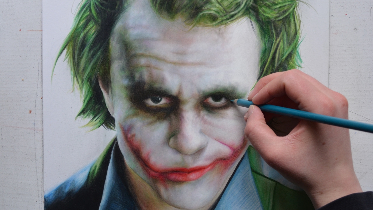 1280x720 drawing the joker - Heath Ledger Joker Drawing