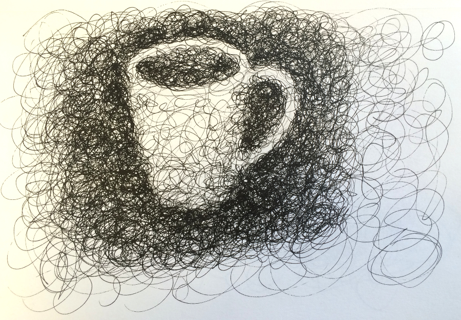 900x626 in love with line workshop student squiggle drawing heather ii - Heather Drawing