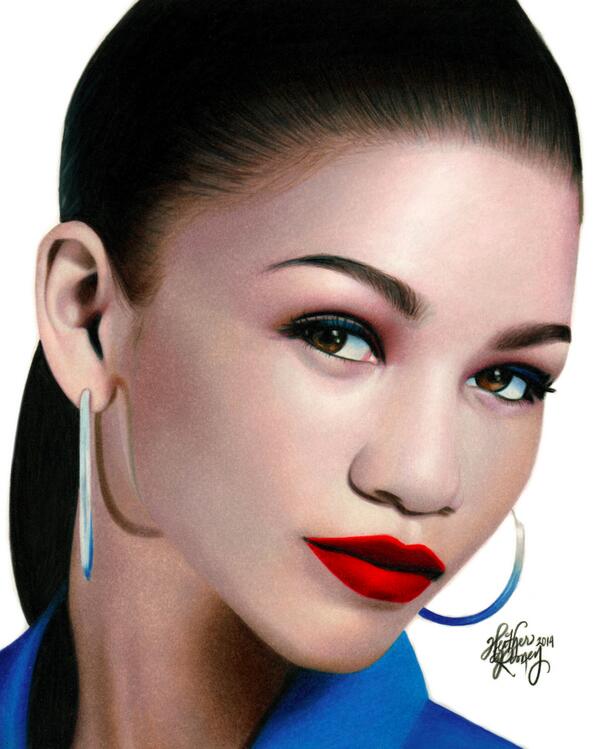 600x749 heather rooney on twitter colored pencil drawing of zendaya - Heather Rooney Drawings