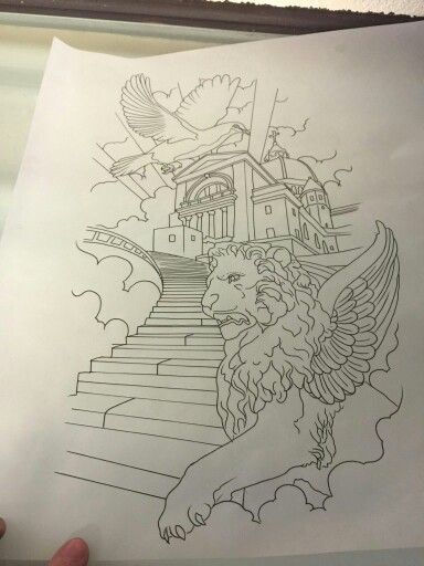 384x512 Drawing Of Upper Half Of New Sleeve Stairway To Heaven My - Heaven Drawing