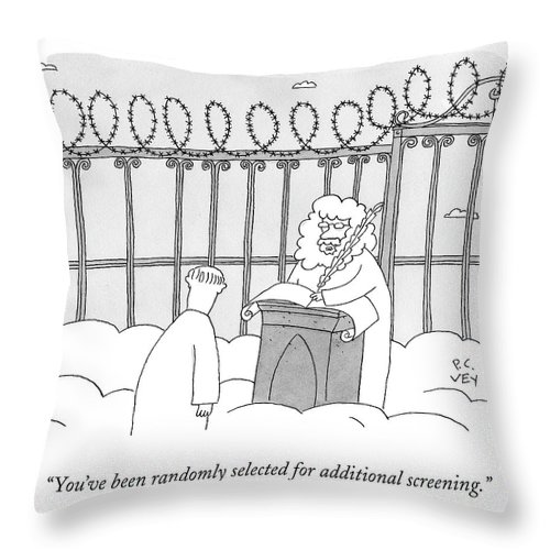 500x500 st peter stands at heaven's gates throw pillow for sale - Heaven Gates Drawing