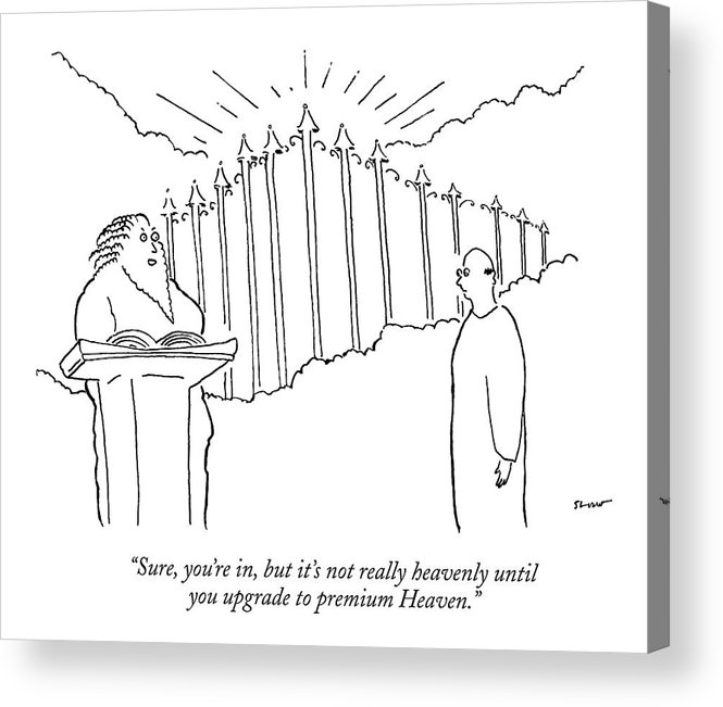 665x651 a man stands outside of heaven's gates st peter acrylic print - Heaven Gates Drawing