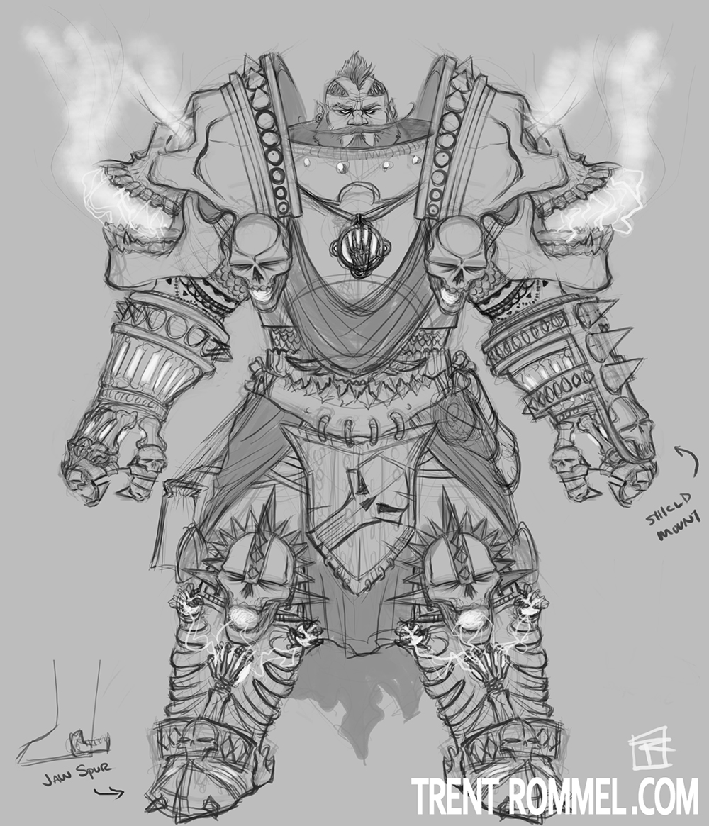 1000x1165 heavy electro mage armour drawing trent rommel - Heavy Drawing