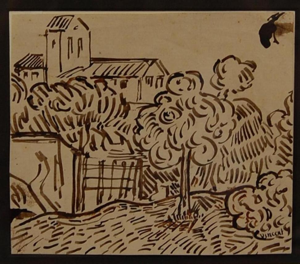 972x858 original ink drawing attributed to van gogh will be part - Heavy Drawing