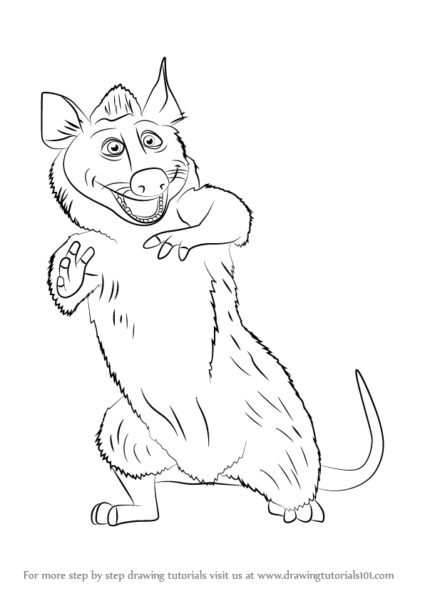 596x843 Learn How To Draw Ozzie From Over The Hedge - Hedge Drawing