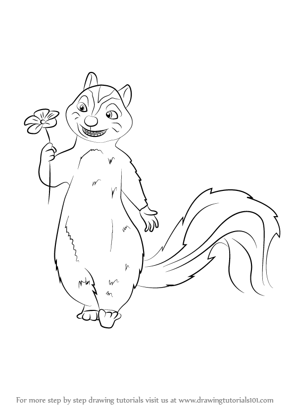 596x843 Learn How To Draw Stella From Over The Hedge - Hedge Drawing