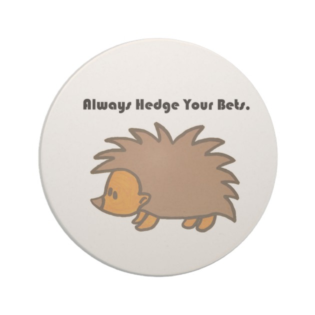 630x630 Hedge Your Bets Hedgehog Cartoon Drawing Drink Coaster - Hedgehog Cartoon Drawing