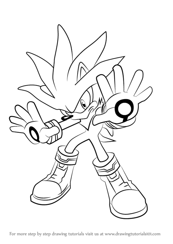 566x800 learn how to draw silver the hedgehog from sonic the hedgehog - Hedgehog Cartoon Drawing