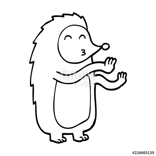 500x500 Line Drawing Cartoon Dancing Hedgehog Stock Image And Royalty - Hedgehog Cartoon Drawing