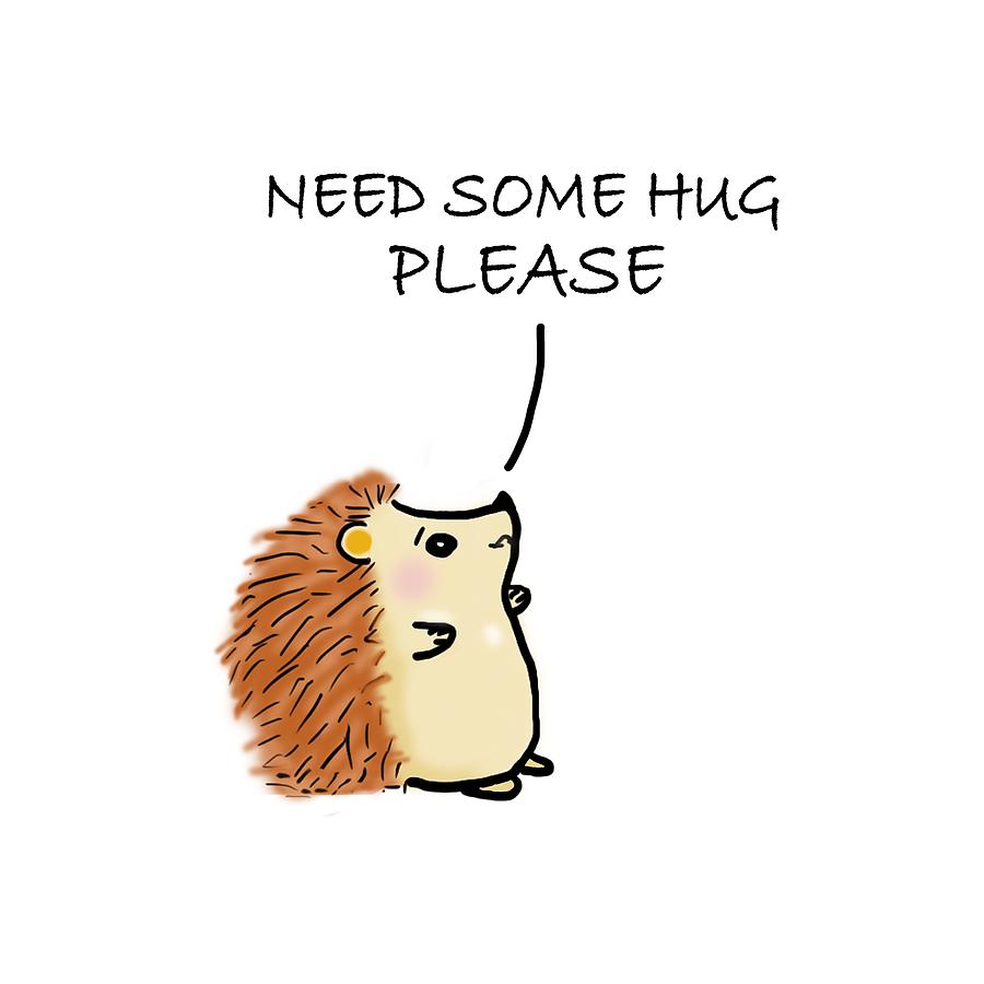 900x900 Hedgehog Need Some Hug Drawing - Hedgehog Drawing