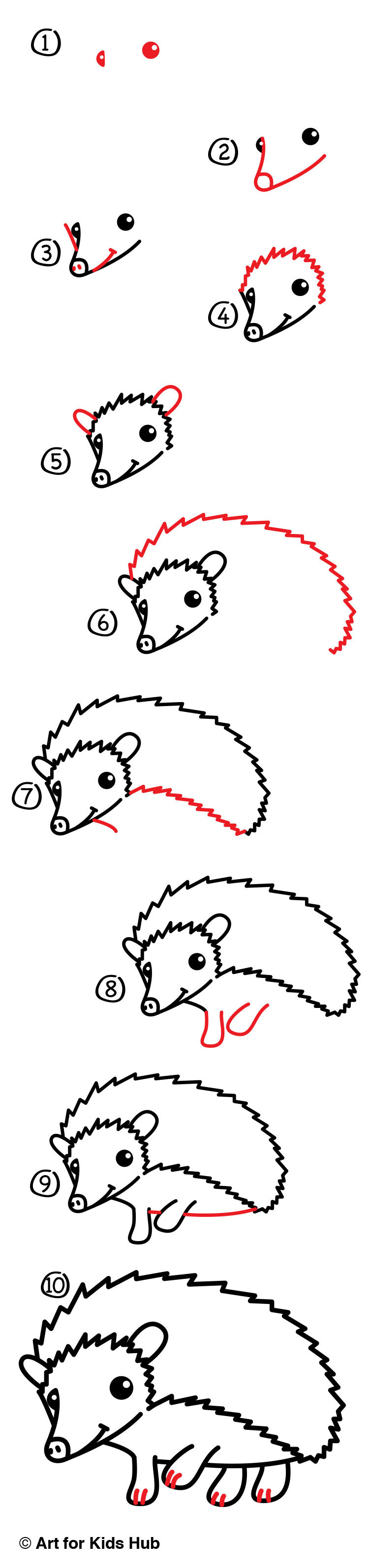 750x3189 How To Draw A Hedgehog - Hedgehog Drawing