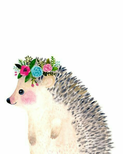 400x500 hedgehogs with flower crowns tumblr - Hedgehog Drawing Tumblr
