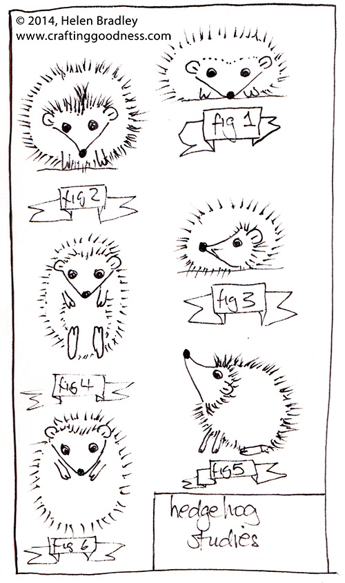 500x845 hedgehog studies how to draw crafting goodness - Hedgehog Line Drawing