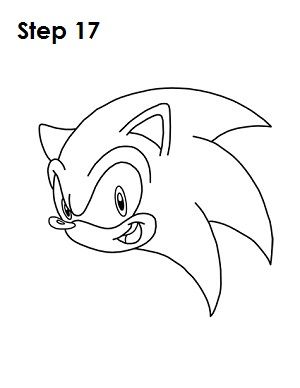 300x388 How To Draw Sonic The Hedgehog Steps - Hedgehog Line Drawing