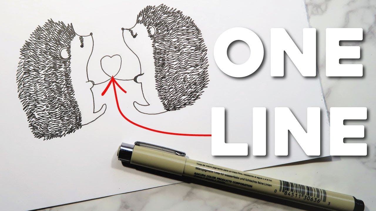 1280x720 One Line Art Challenge The One Line Hedgehog Drawing - Hedgehog Line Drawing