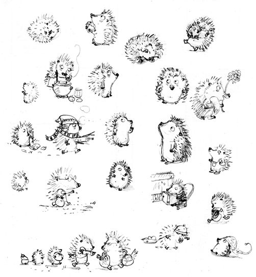 502x544 Hedgehog Study Sketchable In Drawings, Hedgehog Drawing - Hedgehog Line Drawing