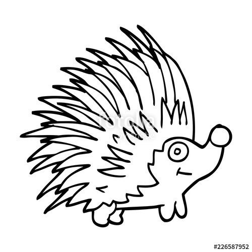 Hedgehog Line Drawing at PaintingValley.com | Explore collection of ...