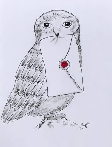 375x490 hedwig owl drawing - Hedwig Drawing