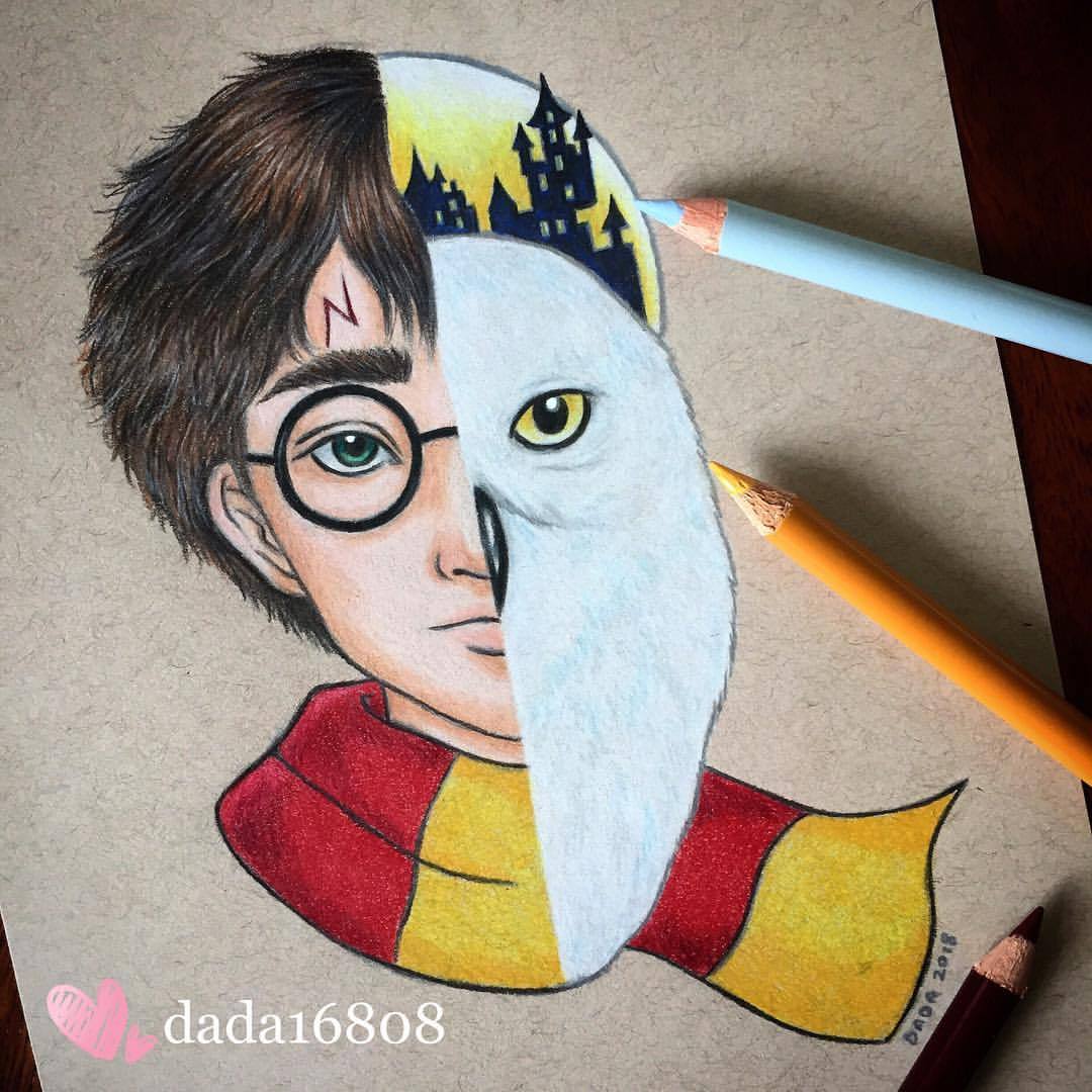 1080x1080 art - Hedwig Drawing
