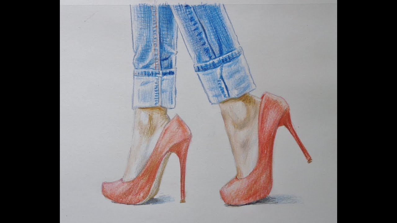 1280x720 drawing feet in high heels - Heels Drawing
