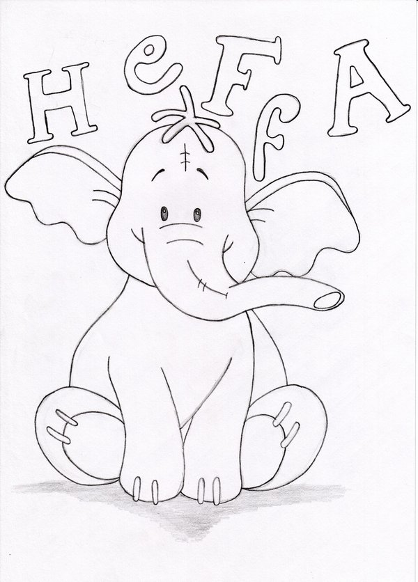 600x836 Heffalump Coloring Page - Heffalump Drawing