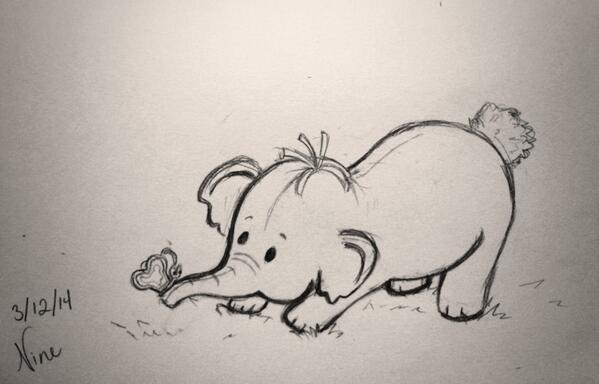599x384 Janine On Twitter - Heffalump Drawing