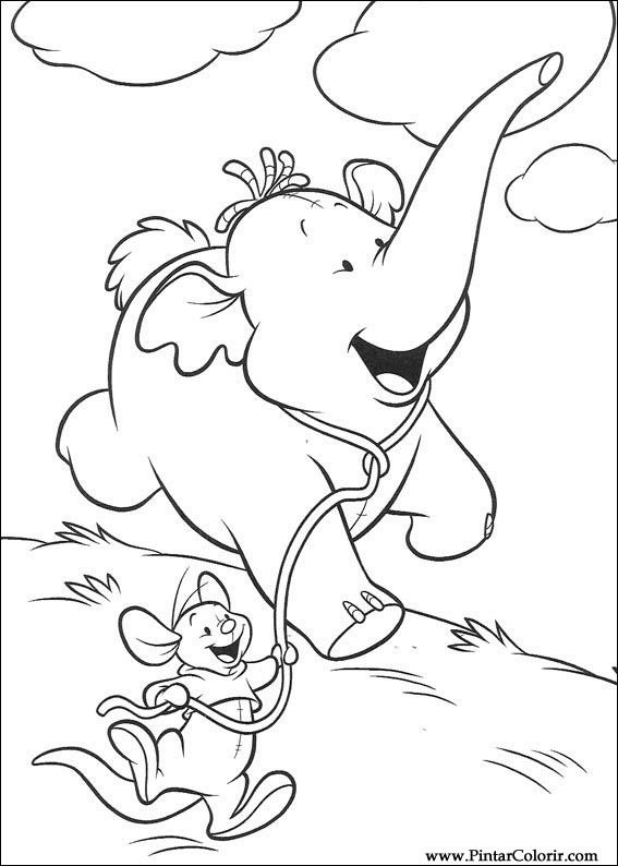 567x794 Drawings To Paint Colour And The Pooh Heffalump - Heffalump Drawing