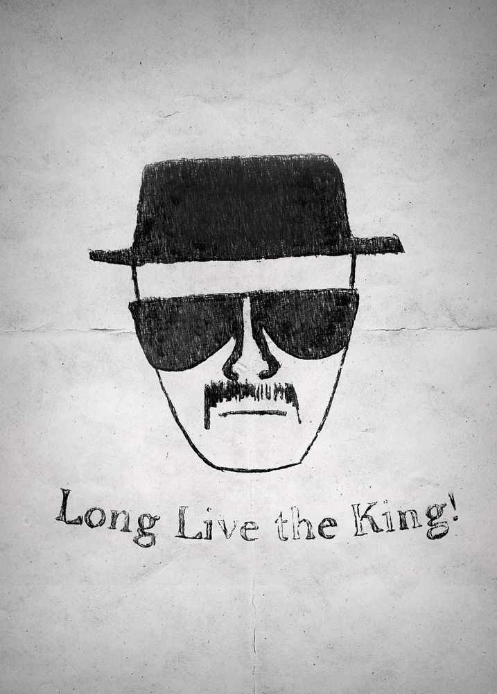 717x1000 new large breaking bad heisenberg drawing sketch walter white art - Heisenberg Drawing