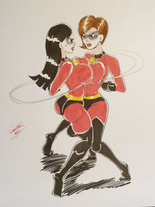 225x300 helen violet incredibles art original drawing painting signed - Helen Drawing