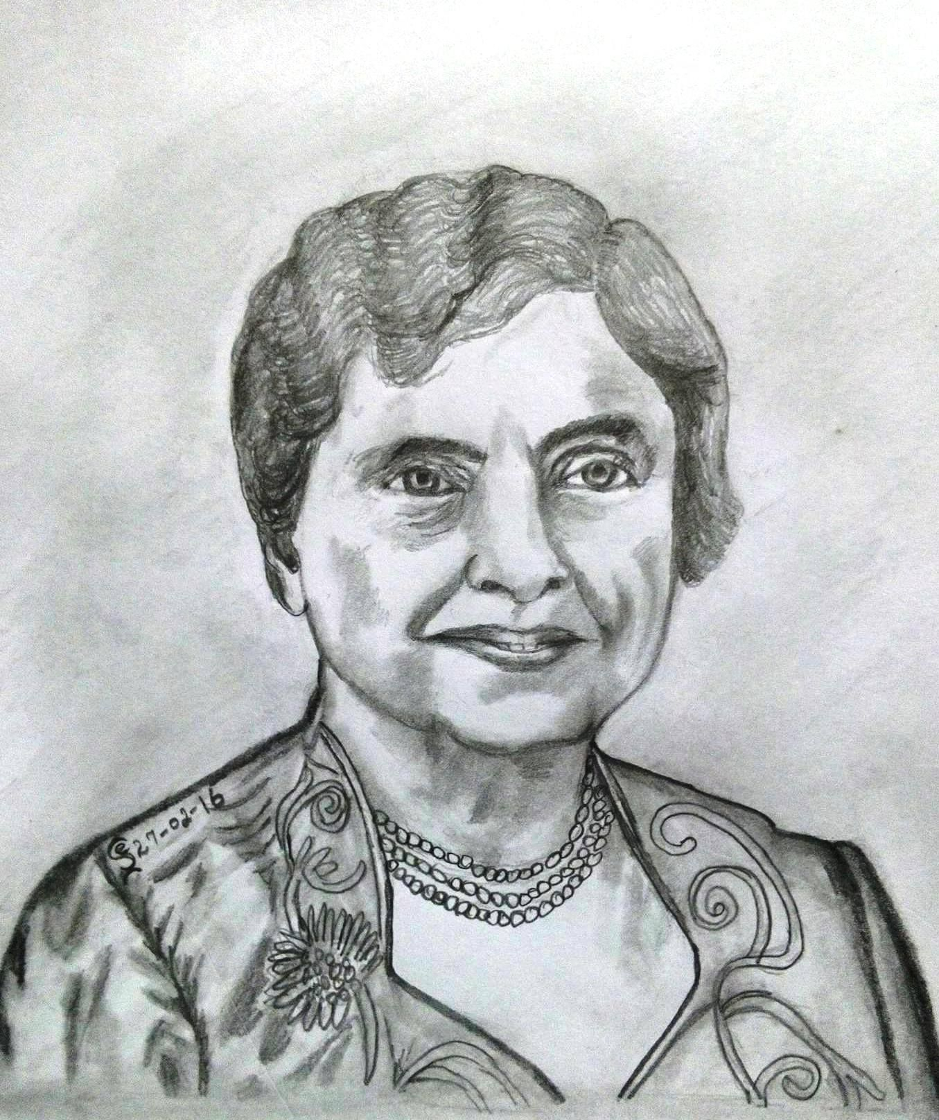 1355x1616 Pencil Sketch Of Helen Keller And Pinj Elangovan On Pencil Drawing - Helen Drawing