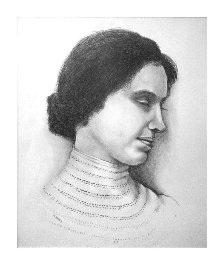 760x900 Portrait Of Helen Keller Drawing - Helen Drawing
