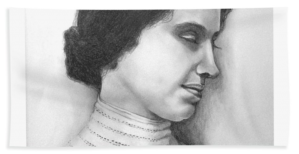 967x500 Portrait Of Helen Keller Beach Towel For Sale - Helen Keller Drawing