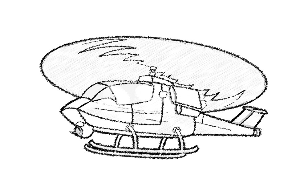 1000x633 Retro Flying Helicopter Vector Royalty Free Stock Image - Helicopter Drawing